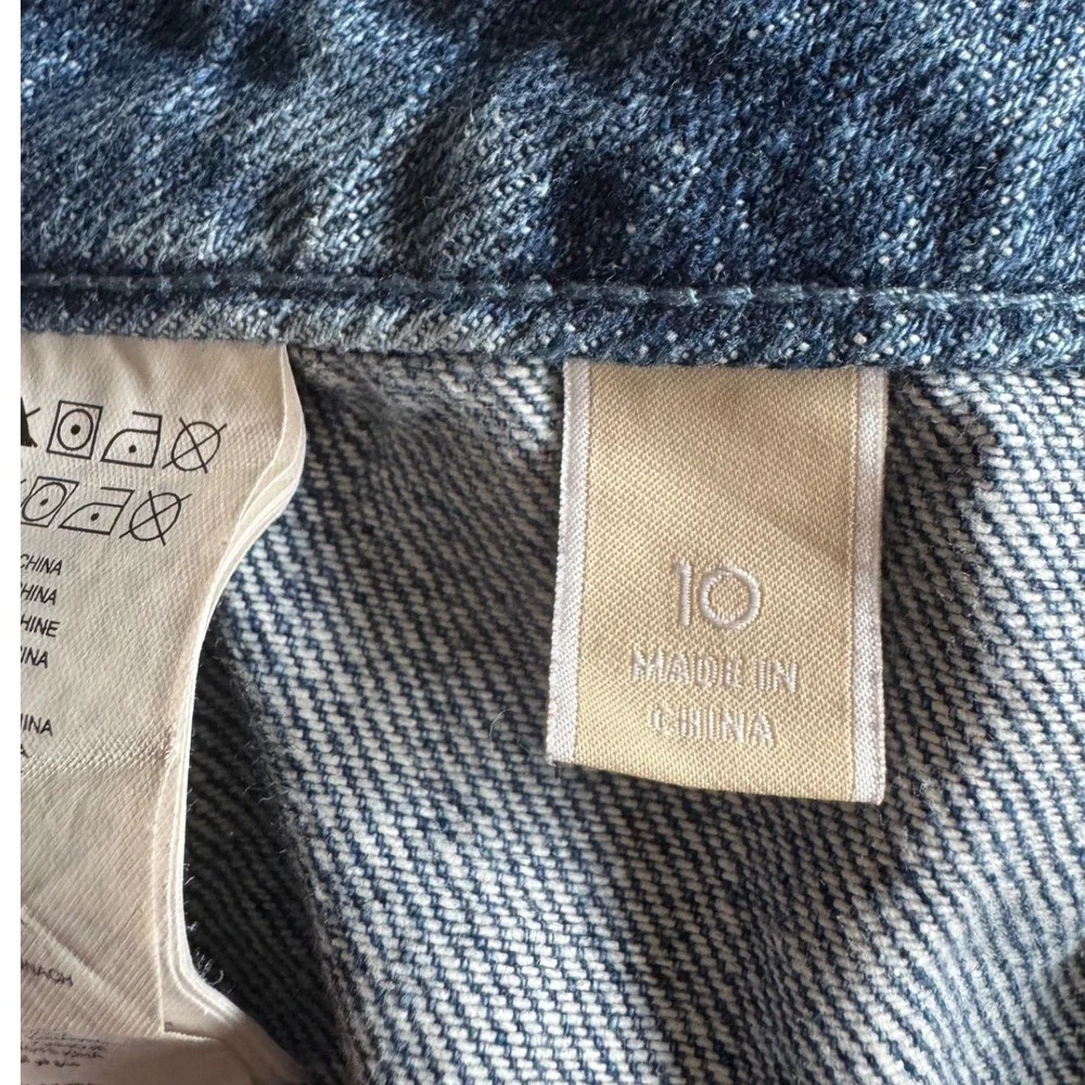 Michael Kors Denim Cargo Mini Skirt‎ Distressed Frayed Hem Women's Size 10